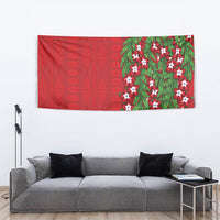 Tonga Language Week Tapestry Heilala Floral Red LT05 - Polynesian Pride