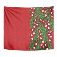 Tonga Language Week Tapestry Heilala Floral Red LT05 - Polynesian Pride