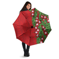 Tonga Language Week Umbrella Heilala Floral Red LT05 - Polynesian Pride