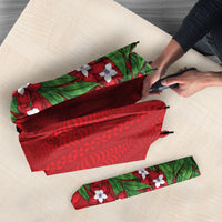 Tonga Language Week Umbrella Heilala Floral Red LT05 - Polynesian Pride