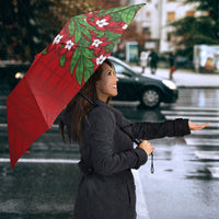 Tonga Language Week Umbrella Heilala Floral Red LT05 - Polynesian Pride