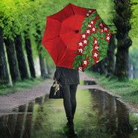Tonga Language Week Umbrella Heilala Floral Red LT05 - Polynesian Pride