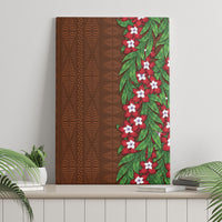 Tonga Language Week Canvas Wall Art Heilala Floral Brown LT05 - Polynesian Pride