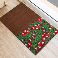 Tonga Language Week Rubber Doormat Heilala Floral Brown LT05 - Polynesian Pride