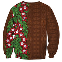 Tonga Language Week Sweatshirt Heilala Floral Brown LT05 - Polynesian Pride