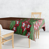 Tonga Language Week Tablecloth Heilala Floral Brown LT05 - Polynesian Pride