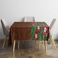 Tonga Language Week Tablecloth Heilala Floral Brown LT05 - Polynesian Pride