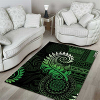New Zealand Maori Koru Fern Area Rug Spiral Polynesian Style Green LT05 - Polynesian Pride