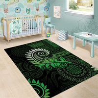 New Zealand Maori Koru Fern Area Rug Spiral Polynesian Style Green LT05 - Polynesian Pride