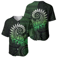 New Zealand Maori Koru Fern Baseball Jersey Spiral Polynesian Style Green LT05 - Polynesian Pride