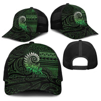 New Zealand Maori Koru Fern Baseball Net Cap Spiral Polynesian Style Green - Polynesian Pride