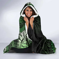 New Zealand Maori Koru Fern Hooded Blanket Spiral Polynesian Style Green LT05 - Polynesian Pride
