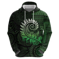 New Zealand Maori Koru Fern Hoodie Spiral Polynesian Style Green LT05 - Polynesian Pride