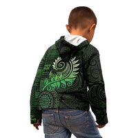 New Zealand Maori Koru Fern Kid Hoodie Spiral Polynesian Style Green LT05 - Polynesian Pride