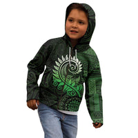 New Zealand Maori Koru Fern Kid Hoodie Spiral Polynesian Style Green LT05 - Polynesian Pride