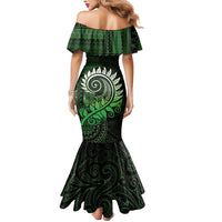 New Zealand Maori Koru Fern Mermaid Dress Spiral Polynesian Style Green LT05 - Polynesian Pride