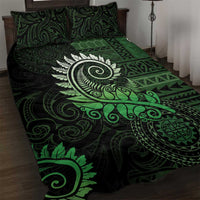 New Zealand Maori Koru Fern Quilt Bed Set Spiral Polynesian Style Green LT05 Green - Polynesian Pride