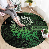 New Zealand Maori Koru Fern Round Carpet Spiral Polynesian Style Green LT05 - Polynesian Pride