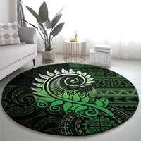 New Zealand Maori Koru Fern Round Carpet Spiral Polynesian Style Green LT05 - Polynesian Pride