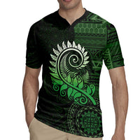 New Zealand Maori Koru Fern Rugby Jersey Spiral Polynesian Style Green LT05 - Polynesian Pride