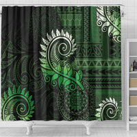 New Zealand Maori Koru Fern Shower Curtain Spiral Polynesian Style Green LT05 - Polynesian Pride