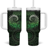 New Zealand Maori Koru Fern Tumbler With Handle Spiral Polynesian Style Green LT05 One Size: 40 oz Green - Polynesian Pride