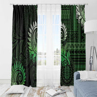 New Zealand Maori Koru Fern Window Curtain Spiral Polynesian Style Green LT05 - Polynesian Pride