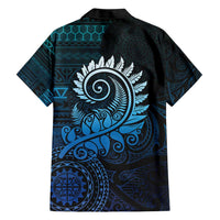New Zealand Maori Koru Fern Hawaiian Shirt Spiral Polynesian Style Aqua Gradient LT05 - Polynesian Pride