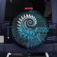 New Zealand Maori Koru Fern Spare Tire Cover Spiral Polynesian Style Aqua Gradient LT05 - Polynesian Pride