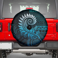 New Zealand Maori Koru Fern Spare Tire Cover Spiral Polynesian Style Aqua Gradient LT05 - Polynesian Pride