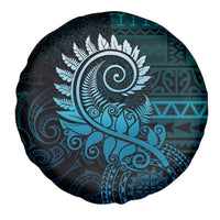 New Zealand Maori Koru Fern Spare Tire Cover Spiral Polynesian Style Aqua Gradient LT05 - Polynesian Pride