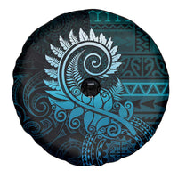 New Zealand Maori Koru Fern Spare Tire Cover Spiral Polynesian Style Aqua Gradient LT05 - Polynesian Pride