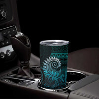 New Zealand Maori Koru Fern Tumbler Cup Spiral Polynesian Style Aqua Gradient LT05 - Polynesian Pride