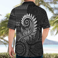 New Zealand Maori Koru Fern Hawaiian Shirt Spiral Polynesian Style Gray LT05 - Polynesian Pride
