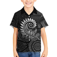 New Zealand Maori Koru Fern Hawaiian Shirt Spiral Polynesian Style Gray LT05 - Polynesian Pride
