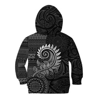 New Zealand Maori Koru Fern Kid Hoodie Spiral Polynesian Style Gray LT05 - Polynesian Pride