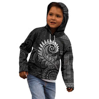 New Zealand Maori Koru Fern Kid Hoodie Spiral Polynesian Style Gray LT05 - Polynesian Pride