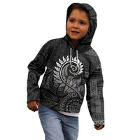 New Zealand Maori Koru Fern Kid Hoodie Spiral Polynesian Style Gray LT05 - Polynesian Pride