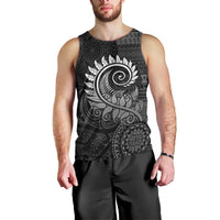 New Zealand Maori Koru Fern Men Tank Top Spiral Polynesian Style Gray LT05 - Polynesian Pride