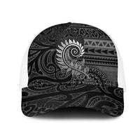 New Zealand Maori Koru Fern Mesh Trucker Cap Spiral Polynesian Style Gray - Polynesian Pride