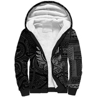 New Zealand Maori Koru Fern Sherpa Hoodie Spiral Polynesian Style Gray LT05 Unisex Gray - Polynesian Pride