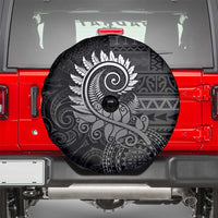 New Zealand Maori Koru Fern Spare Tire Cover Spiral Polynesian Style Gray LT05 - Polynesian Pride