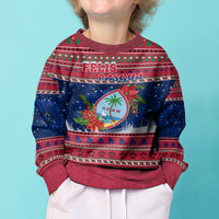 Personalised Guam Christmas Kid Ugly Christmas Sweater Guaman Seal Poinsettia Felis Pasgua LT05 - Polynesian Pride
