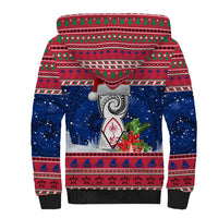 Personalized Guam Christmas Sherpa Hoodie Guaman Seal Poinsettia Felis Pasgua LT05 - Polynesian Pride