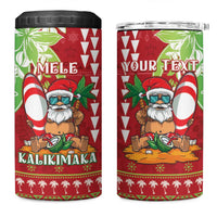 Personalised Hawaii Christmas 4 in 1 Can Cooler Tumbler Funny Santa Claus Surf Mele Kalikimaka LT05 One Size: 16 oz Red - Polynesian Pride