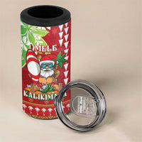 Personalised Hawaii Christmas 4 in 1 Can Cooler Tumbler Funny Santa Claus Surf Mele Kalikimaka LT05 - Polynesian Pride