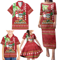 Personalised Hawaii Christmas Family Matching Puletasi and Hawaiian Shirt Funny Santa Claus Surf Mele Kalikimaka LT05 - Polynesian Pride