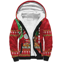 Personalised Hawaii Christmas Sherpa Hoodie Funny Santa Claus Surf Mele Kalikimaka LT05 Unisex Red - Polynesian Pride