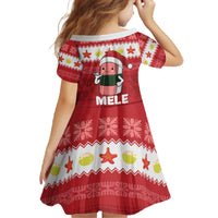Hawaii Funny Christmas Family Matching Off The Shoulder Long Sleeve Dress and Hawaiian Shirt Spam Musubi Santa LT05 - Polynesian Pride