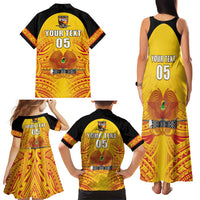 Papua New Guinea Rugby Custom Family Matching Tank Maxi Dress and Hawaiian Shirt Kumul Pride Go Champions LT05 - Polynesian Pride